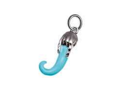 Ciondolo Corno mano corna smaltato celeste