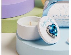 Bomboniera Claraluna Scatolina scatolina azzurra con cuore azzurro e candela