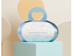 Bomboniera Claraluna Scatolina scatolina azzurra con cuore azzurro e candela su Bomboniere Dolci Emozioni