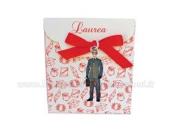 Bomboniera concorso Guardia di Finanza donna - Ciondolo in bagno argento Smaltato con Scatola