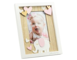 Bomboniera Nascita Battesimo Harmony portafoto legno baby girl elefante
