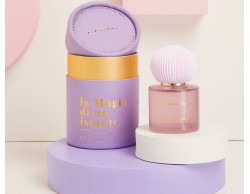 Bomboniera Matrimonio Claraluna diffusore piccolo viola con tappo in gesso