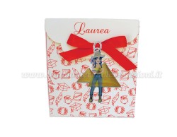 Bomboniera Laurea archeologia donna - Ciondolo in bagno argento Smaltato con Scatola