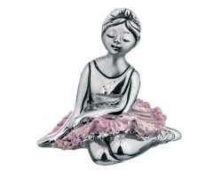 Bomboniere Prima Comunione Battesimo Ballerina argento seduta