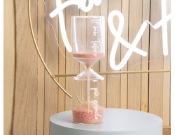 Bomboniera Comunione Battesimo Cresima Claraluna  clessidra  con sabbia rosa grande