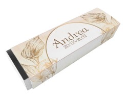 Scatolina porta confetti personalizzata rettangolare decoro floreale