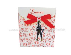 Bomboniera Laurea geologia donna - Ciondolo in bagno argento Smaltato con Scatola