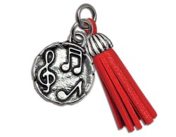 Bomboniera Laurea ciondolo musica con nappa rossa