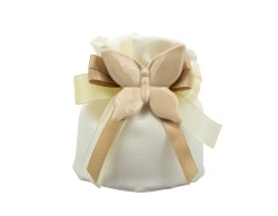 Sacchetto harmony 2024 con magnete farfalla porcellana tortora