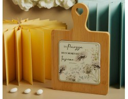 Bomboniera Claraluna 2026 Tagliere Bamboo Decoro Floreale Verde