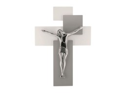 CROCIFISSO CRISTO ARGENTO MEDIO GRIGIO