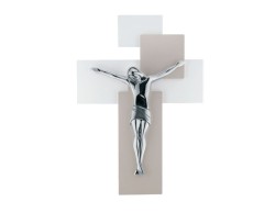 CROCIFISSO CRISTO ARGENTO MEDIO NOCCIOLA