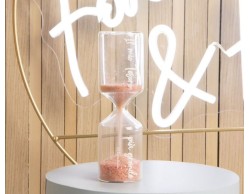 Bomboniera Comunione Battesimo Cresima Claraluna clessidra con sabbia rosa piccola