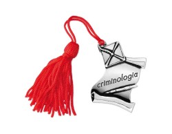 Bomboniera Laurea pergamena con tocco Criminologia con Nappina Rossa