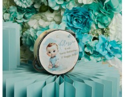 Bomboniera ClaralunaTamburello Decorativo Maschio Personalizzabile Bimbo