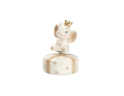 Bomboniera harmony CARILLON ELEFANTE TORTORA CON CORONA PORCELLANA CON BOX E SACCHETTO