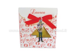 Bomboniera Laurea archeologia uomo - Ciondolo in bagno argento Smaltato con Scatola