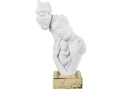 Soprammobile Scultura famiglia face bianca con base oro