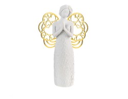 Bomboniera comunione Soprammobile Angelo che prega sogno oro