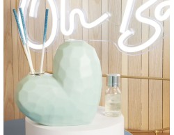 Bomboniera Battesimo Comunione Cresima CLARALUNA Diffusore Azzurro Cuore Sfaccettato