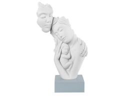Soprammobile Scultura famiglia face bianca con base carta da zucchero