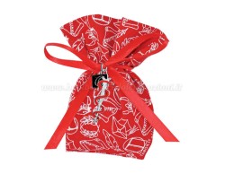 Bomboniera Laurea Medicina ciondolo in bagno argento bastone esculapio smaltato con sacchetto