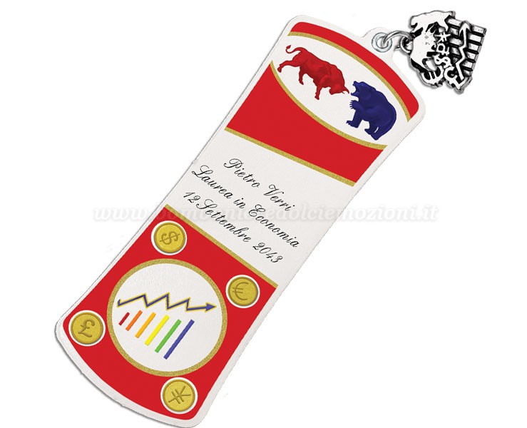 Bomboniera laurea biologia economia segnalibro personalizzato con scatola su Bomboniere Dolci Emozioni