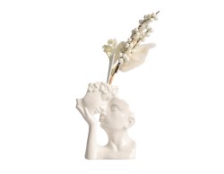 Bomboniera Matrimonio Harmony Coppia Sguardo Stilizzata Profumatore in Porcellana Bianca