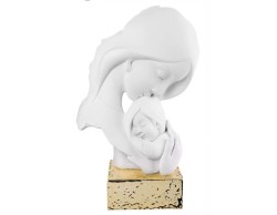 Soprammobile Scultura MATERNITà  face bianca con base oro
