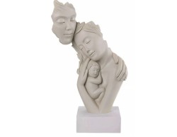 Soprammobile Scultura famiglia face Nocciola
