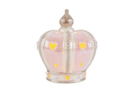 Bomboniera le stelle Corona in Porcellana con LED rosa grande