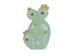 bomboniera matrimonio le stelle Cactus LED in Porcellana Verde