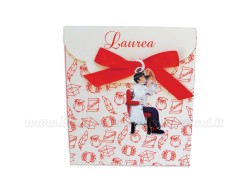 Bomboniera Laurea Otorinolaringoiatria uomo - Ciondolo in bagno argento Smaltato con Scatola