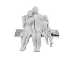 Soprammobile Scultura FAMIGLIA SU PANCHINA COLLEZIONE SOGNO