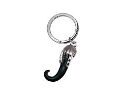 Portachiavi Corno mano corna smaltato nero