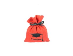 sacchetto laurea ricamato rosso