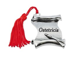 Bomboniera Laurea pergamena Ostetricia con Nappina Rossa