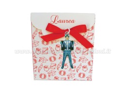 Bomboniera Laurea radiologia donna - Ciondolo in bagno argento Smaltato con Scatola