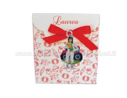 Bomboniera Laurea agraria donna - Ciondolo in bagno argento Smaltato con Scatola