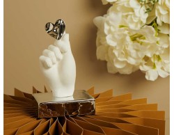 Bomboniera Matrimonio Claraluna 2026 Mano in Gesso con Cuore Silver