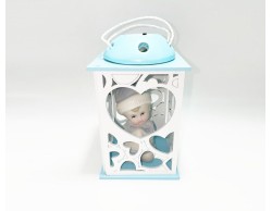 Bomboniera Nascita e Battesimo Mariella Martini bimbo dentro lampada in legno con led su Bomboniere Dolci Emozioni