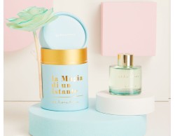 Bomboniera Matrimonio Claraluna diffusore piccolo azzurro con fiore