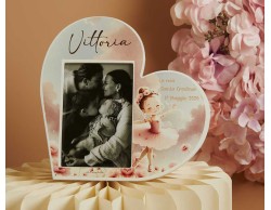 Bomboniera Claraluna Portafoto Portafoto Cuore Ballerina Personalizzabile
