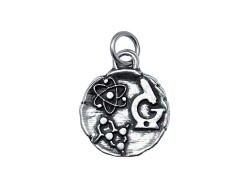 Bomboniera Laurea Chimica ciondolo chimica in bagno argento con sacchetto opzionale