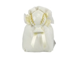 Sacchetto harmony cotone bianco con magnete pumo bianco e sfumature gold