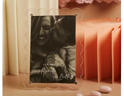 Bomboniera Claraluna Portafoto Nuvoletta Bordo Ondulato Trasparente Plexiglass