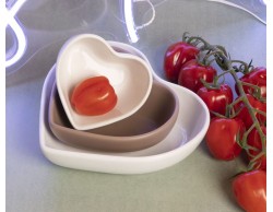 Bomboniera Matrimonio Claraluna Tris ciotole bianche e tortora