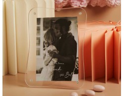 Bomboniera Claraluna Portafoto Ondulato Bianco Trasparente Plexiglass