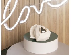 Bomboniera Matrimonio Claraluna scatolina cuore più cuore oro silver