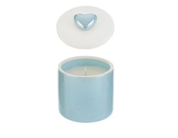 Bomboniera battesimo Scatola Candela in Cera di Soia Porcellana azzurro